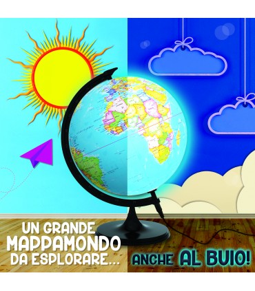 MAPPAMONDO LUMINOSO Globo Geografico diam. 35 CM.  I'M A GENIUS LISCIANIGIOCHI