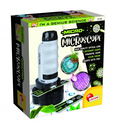MICRO MICROSCOPIO zoom 160X 2 Luci Attrezzi e Vetrini I'M A GENIUS LISCIANIGIOCHI