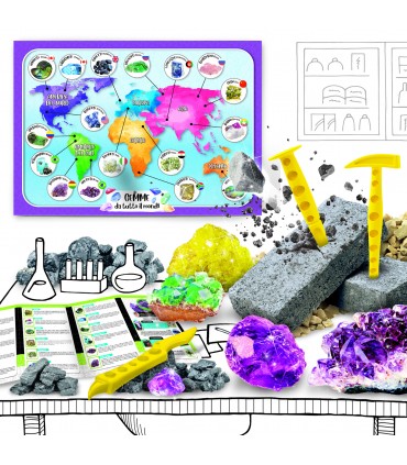 GEMME DA TUTTO IL MONDO POCKET CON BLOCCO DI GESSO DA SCAVARE ATTREZZI E POSTER  I'M A GENIUS LISCIANIGIOCHI