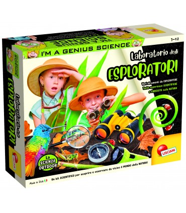 LABORATORIO DEGLI ESPLORATORI CON BINOCOLO BUSSOLA TORCIA E LENTE I'M A GENIUS LISCIANIGIOCHI