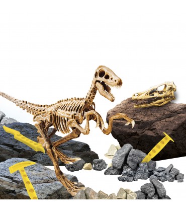 SUPER KIT VELOCIRAPTOR Con fossile da scavare I'M A GENIUS LISCIANIGIOCHI
