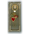 Portafortuna in Metallo Artigianale e Smaltato a Mano Con Coccinella Quadrifoglio e Cuore IN ELEGANTE SCATOLA DA REGALO