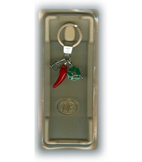 Corno Portafortuna in Metallo Artigianale e Smaltato a Mano Con Numero 13 e Quadrifoglio IN ELEGANTE SCATOLA DA REGALO