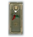 Corno Portafortuna in Metallo Artigianale e Smaltato a Mano Con Numero 13 e Quadrifoglio IN ELEGANTE SCATOLA DA REGALO