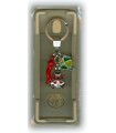 Corno Portafortuna in Metallo Artigianale e Smaltato a Mano Con Coccinella e Quadrifoglio IN ELEGANTE SCATOLA DA REGALO