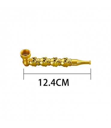 Pipette champ skull in metallo L.12,4 cm. assortiti in 3 colori Expo da 12 pz.