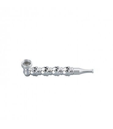 Pipette champ skull in metallo L.12,4 cm. assortiti in 3 colori Expo da 12 pz.