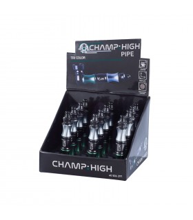 Pipette champ in metallo L.8.5cm. Expo da 12 pz. GRAFICHE assortitE