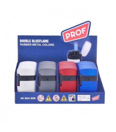 Accendino Eletronico Prof Turbo Jetflame Doppia Fiamma conf. 20 pz. assortito con 4 colori