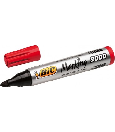 Marcatore Bic 2000 punta tonda conf. da 12 pz. colore rosso