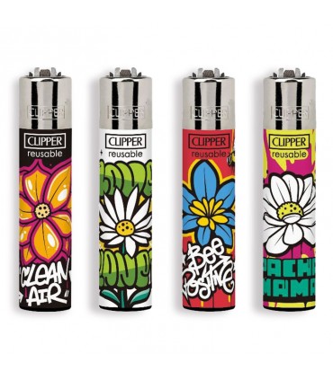 Accendino Clipper Large SPRING GRAFFITI conf. 48 pz. assortiti con 4 grafiche