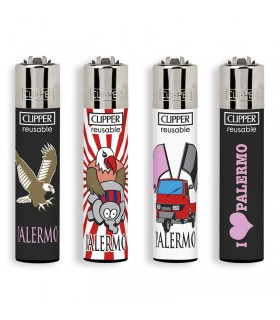 Accendino Clipper Large SOUVENIR PALERMO 2 conf. 48 pz. assortiti con 4 grafiche
