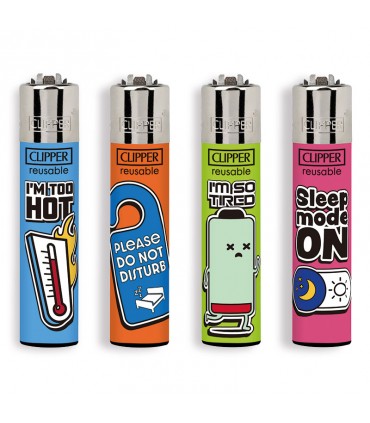 Accendino Clipper Large TRENDY SENTENCES 2 conf. 48 pz. assortiti con 4 grafiche