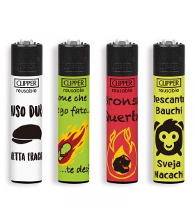 Accendino Clipper Large slang conf. 48 pz. assortiti con 4 grafiche