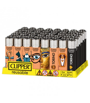 Accendino Clipper Large TORINO conf. 48 pz. assortiti con 4 grafiche