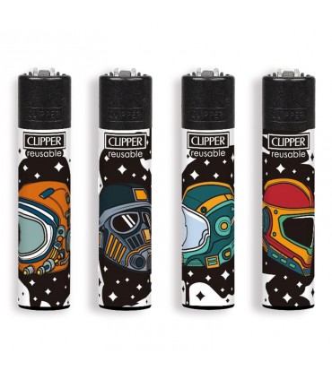 Accendino Clipper Large SPACE HELMETS +BW conf. 48 pz. assortiti con 4 grafiche