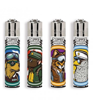 Accendino Clipper Large PILOT ANIMALS conf. 48 pz. assortiti con 4 grafiche