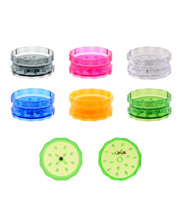 Grinder Atomic in Plastica 2 Parti DIAM. 46MM Expo da 24 pz. assortito in 6 colori