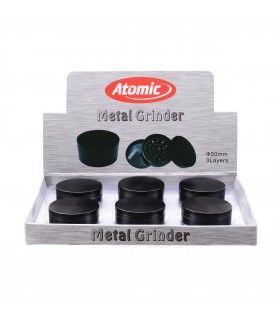 GRINDER ATOMIC IN METALLO IN 3 PARTI DIAM. DA 50 MM EXPO 6 PZ MODELLO ALL BLACK