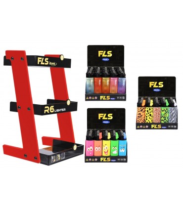 DISPLAY A 3 PIANI ATOMIC FLS IN PLASTICA IN OMAGGIO CON L'ACQUISTO DI 3 CF ACCENDINI ATOMIC FLS DA 25PZ. (TOTALE 75PZ.)