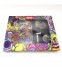 SET ATOMIC CON GRINDER IN METALLO A 4 PARTI diam. 50MM. PIPETTA E POSACENERE IN VETRO VASSOIO IN METALLO graffiti DESIGN
