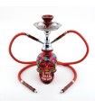 Narghilè Atomic La Catrina in Vetro 2 Tubi H.45 cm colore Rosso CONFEZIONATO IN SCATOLA