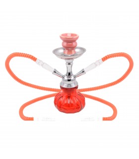 Narghilè Atomic A FORMA DI ZUCCA in Vetro 2 Tubi H.25 cm colore ROSSO CONFEZIONATO IN SCATOLA