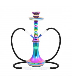 Narghilè Atomic in Vetro 2 Tubi H.45 cm modello RAINBOW CONFEZIONATO IN SCATOLA