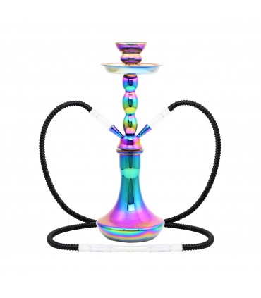 Narghilè Atomic in Vetro 2 Tubi H.45 cm modello RAINBOW CONFEZIONATO IN SCATOLA