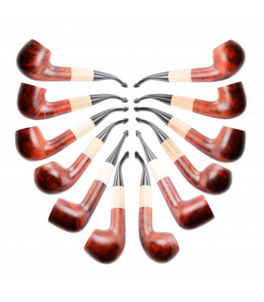 Pipa in LEGNO MYON midi Bicolore L.12 cm DIAMETRO 9MM CON BUSTINA IN TESSUTO DISPONIBILE in diversi modelli