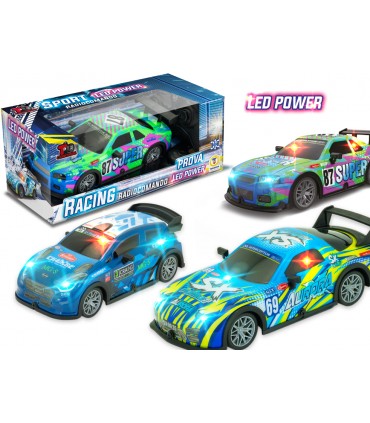 AUTO RACING con radiocomando e luci a led che illuminano tutta la carrozzeria TEOREMA GIOCHI SCALA 1:22