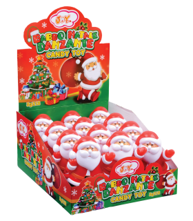 BABBO NATALE GIOCATTOLO DANZANTE CON GUSTOSE CARAMELLE ASSORTITE ALLA FRUTTA da 3g CONF. 12PZ