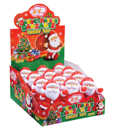 BABBO NATALE GIOCATTOLO DANZANTE CON GUSTOSE CARAMELLE ASSORTITE ALLA FRUTTA da 3g CONF. 12PZ