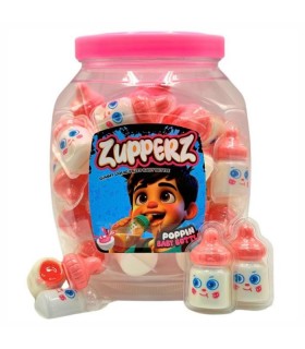 CARAMELLE GOMMOSE ZUPPERZ BABYBOTTLE BIBERON RIPIENI DI GEL ALLA FRAGOLA CONFEZIONATE SINGOLARMENTE EXPO. 50 PZ. DA 18 GR.