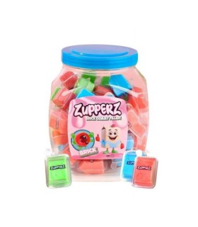 CARAMELLE GOMMOSE ZUPPERZ MANGO A FORMA DI MATTONI RIPIENE DI GEL ALL FRAGOLA CONFEZIONATE SINGOLARMENTE EXPO. 50 PZ. DA 18 GR.