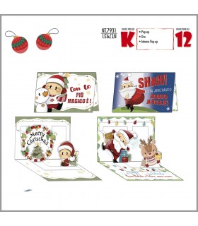 biglietto DI NATALE CROMO interno pop up conf. 12 pz. assortiti