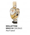 mollettine decorative di natale babbo oro assortite conf. 9 pz.
