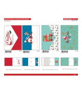 Biglietto Marpimar buon Natale CON TASCA PORTASOLDI conf. 12 pz. assortiti