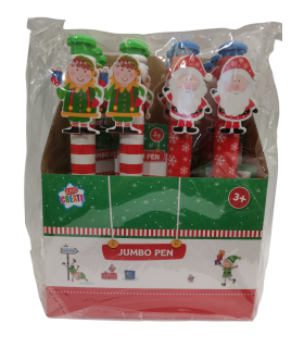 JUMBO MAXI PENNA NATALE 27 CM ASSORTITA IN DUE MODELLI conf. da 12 pz.