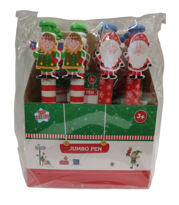 JUMBO MAXI PENNA NATALE 27 CM ASSORTITA IN DUE MODELLI conf. da 12 pz.
