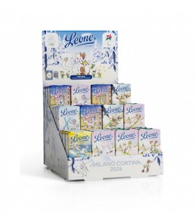 PASTIGLIE LEONE DISSETANTI COLLEZIONE olimpiadi milano-cortina 2026 IN SCATOLETTA DA 27g CONF. DA 36 PZ. gusti assortiti