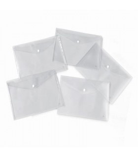 Cartelline con Bottone in Polipropilene Lebez in A4 Trasparente conf. 12 pz.