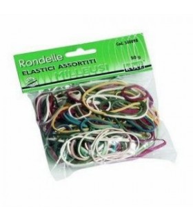 Busta 50gr Elastici in gomma in misure e colori assortiti