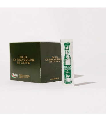 DISPENSER OLIO EXTRA VERGINE DI OLIVA NUOVA BUTOS IN BUSTINA MONODOSE CONF.  100 PZ DA 10 ML.