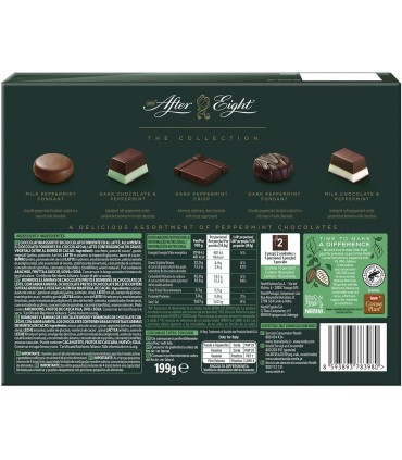 NESTLE COLLECTION AFTER&EIGHT da 199GR con 20 cioccolatini assortiti in scatola da regalo