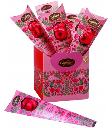 ROSA SAN VALENTINO CON CUORI LINDT LINDOR al lattte DA 36G expo .8PZ ( IN PRENOTAZIONE C/O DAL 07/01/2026)