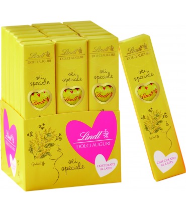 TUBINO FESTA DELLA DONNA CUORI LINDT AL LATTE da 70g. EXPO DA 18 PZ.( IN PRENOTAZIONE C/O DAL 07/01/2026)