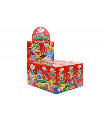SQUISHY BRAIN GIOCATTOLO MORBIDO ANTISTRESS CON GUSTOSE CARAMELLE ASSORTITE CONF DA 12 PZ DA 3G