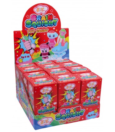 SQUISHY BRAIN GIOCATTOLO MORBIDO ANTISTRESS CON GUSTOSE CARAMELLE ASSORTITE CONF DA 12 PZ DA 3G