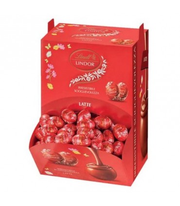 OVETTI LINDOR LINDT AL LATTE 8g. EXPO A BOCCA DI LUPO 2KG(232pz. circa) - ( IN PRENOTAZIONE C/O DAL 07/01/2026)